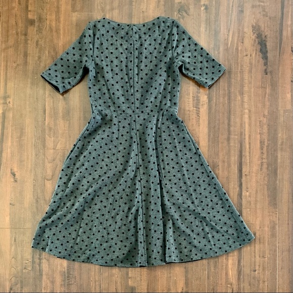 Lands End Gray Polka Dot Herringbone Pattern Dress SZ-XS - Picture 7 of 10